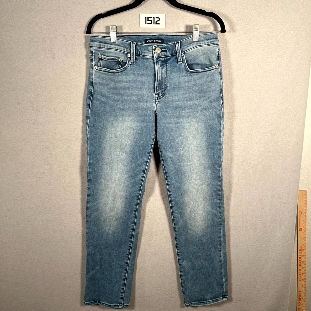Lucky Brand Jeans Womens 8/29 Blue Denim Light Wash Straight Leg Whiskering